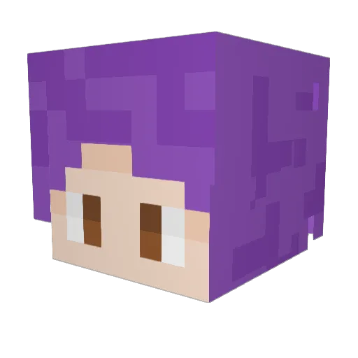 HayaAlpha Minecraft avatar head, 3D render