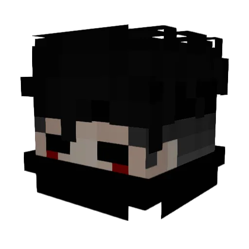 Hayabuusa Minecraft avatar head, 3D render