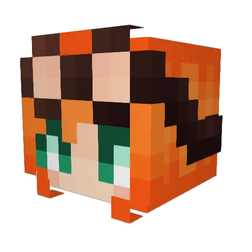 Hayakoi Minecraft avatar head, 3D render