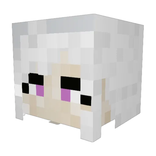 Hayashimo Minecraft avatar head, 3D render