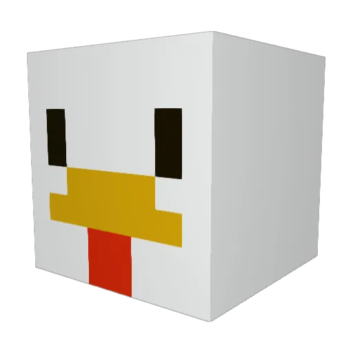 Hayayyu Minecraft avatar head, 3D render