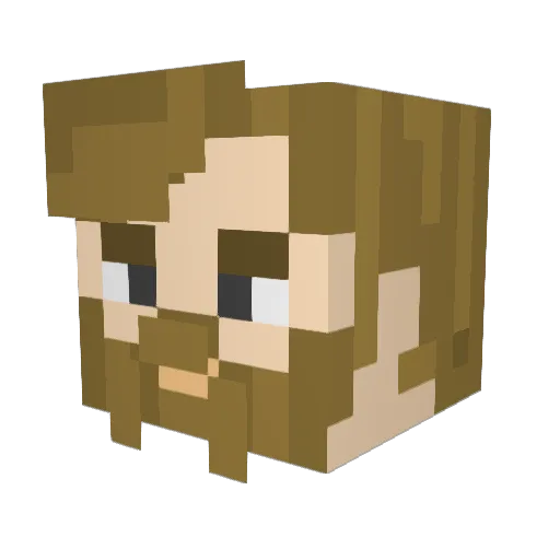 Hayderino Minecraft avatar head, 3D render