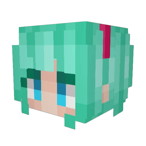 Hayette Minecraft avatar head, 3D render