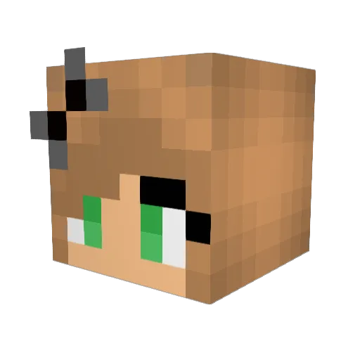Hayia Minecraft avatar head, 3D render