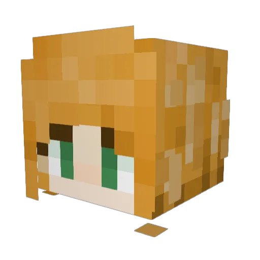 Hayine Minecraft avatar head, 3D render