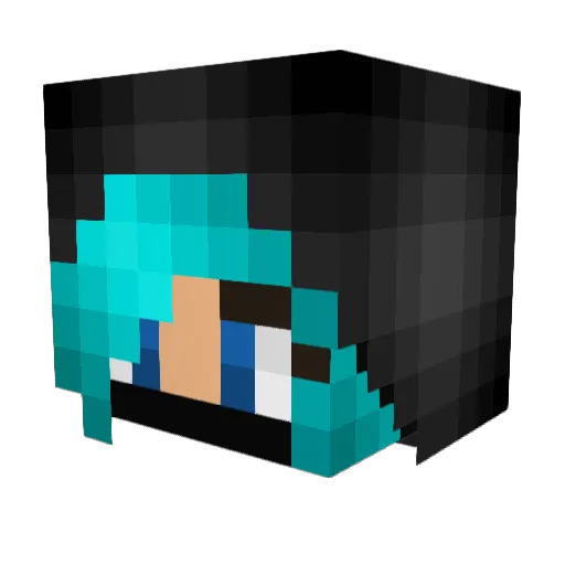 HaylesBoo Minecraft avatar head, 3D render