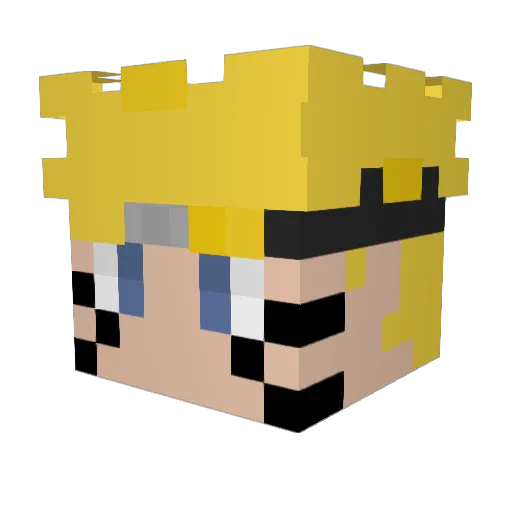 Haypy Minecraft avatar head, 3D render