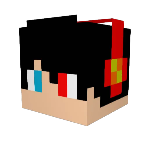 Hayuji Minecraft avatar head, 3D render