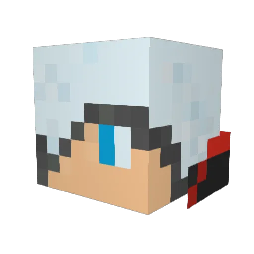 Hazama07 Minecraft avatar head, 3D render