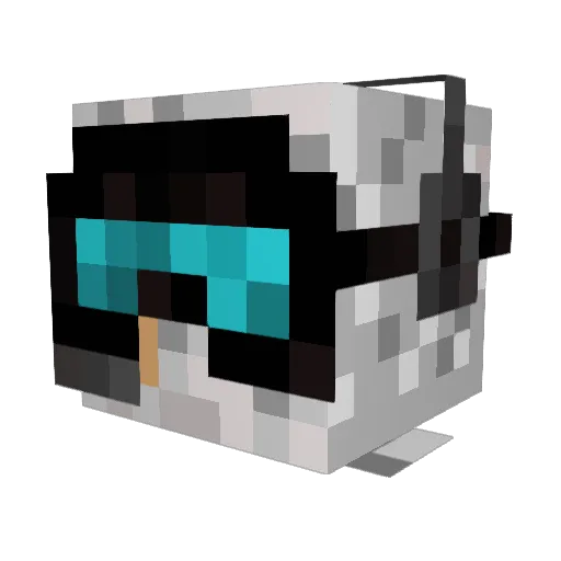 HazardBot Minecraft avatar head, 3D render