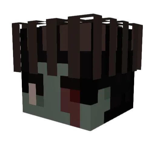 Hazardful Minecraft avatar head, 3D render