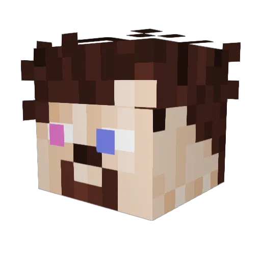 Hazdru Minecraft avatar head, 3D render
