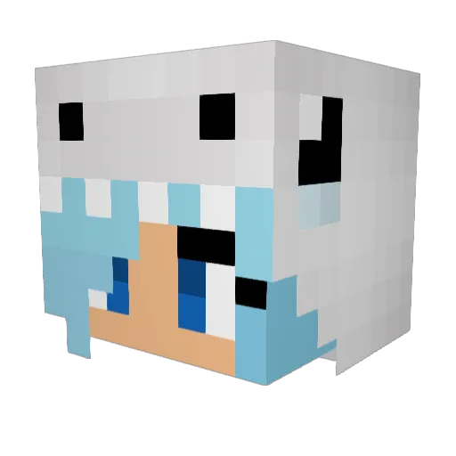 HazelCupcake Minecraft avatar head, 3D render
