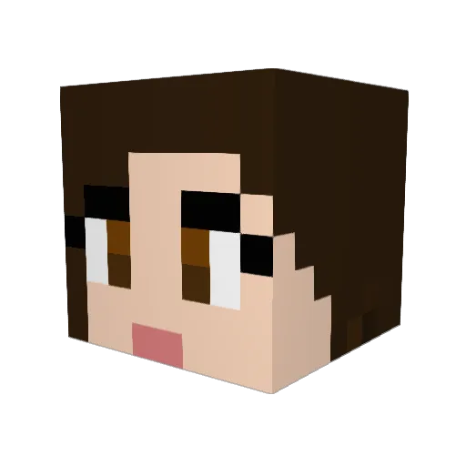 HazelG Minecraft avatar head, 3D render