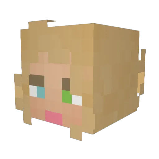 Hazelmulf Minecraft avatar head, 3D render