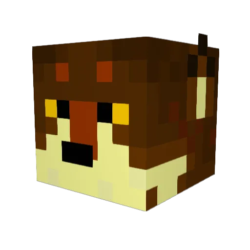 Hazelwolf Minecraft avatar head, 3D render
