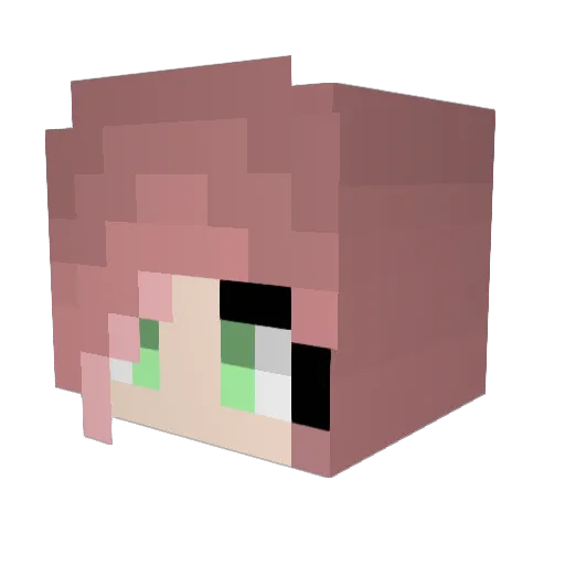 Hazema Minecraft avatar head, 3D render