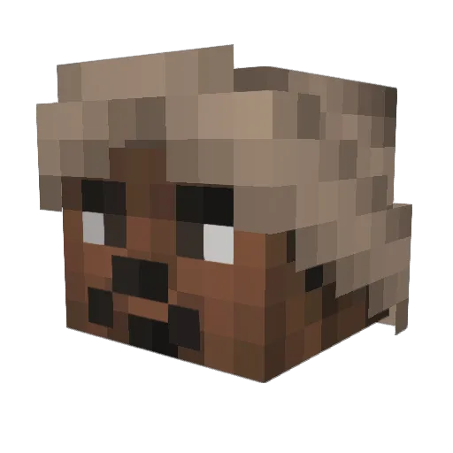 Hazhashin Minecraft avatar head, 3D render