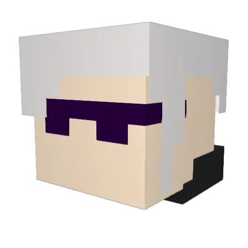 Hazked Minecraft avatar head, 3D render