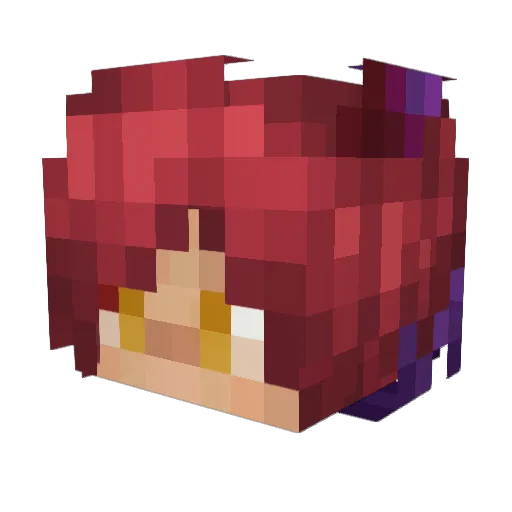 Hazukijojo Minecraft avatar head, 3D render
