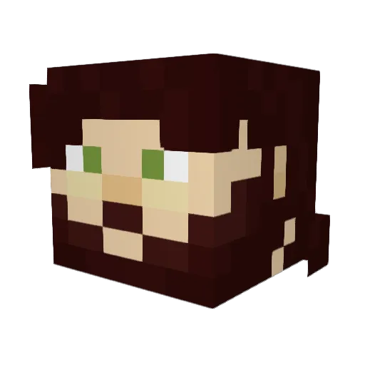 Hazvict Minecraft avatar head, 3D render