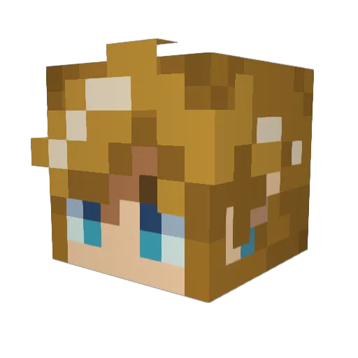 Hcicle Minecraft avatar head, 3D render