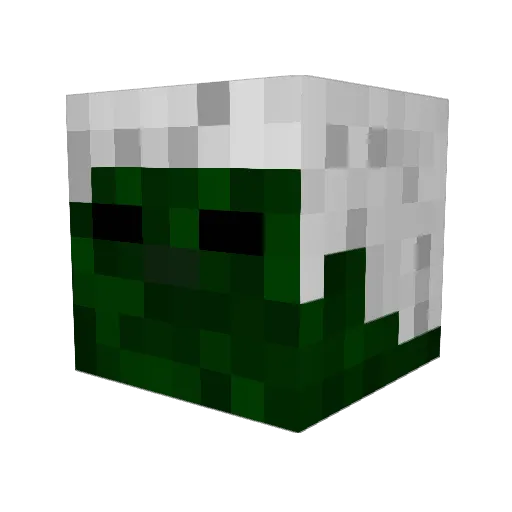 HdSt_Ghost Minecraft avatar head, 3D render