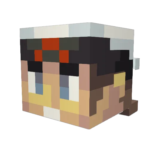 Hdunico Minecraft avatar head, 3D render