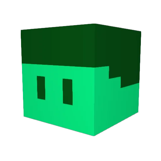 He2f Minecraft avatar head, 3D render