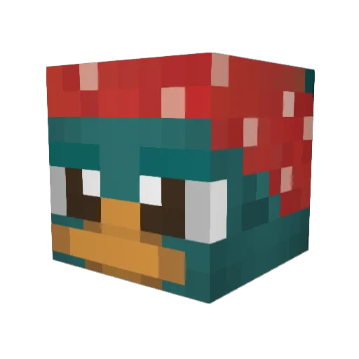 He4lfyYT Minecraft avatar head, 3D render
