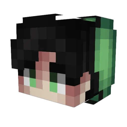 HeChMo Minecraft avatar head, 3D render