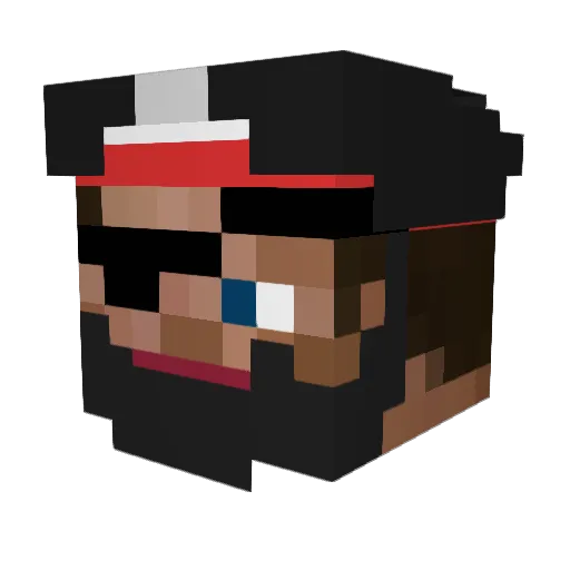 HeIIwalker Minecraft avatar head, 3D render