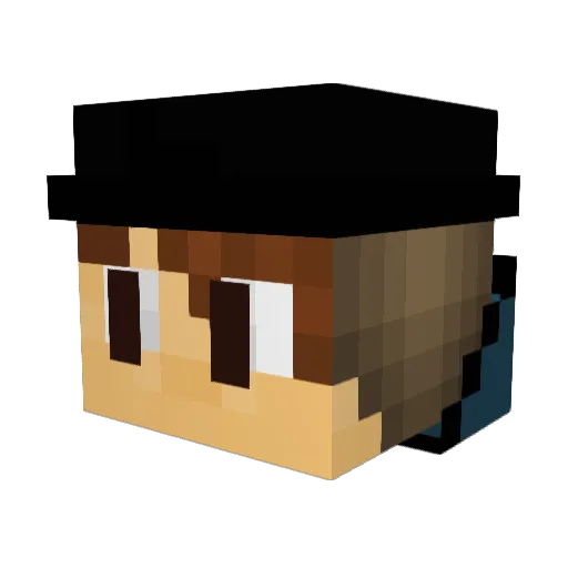 HeIices Minecraft avatar head, 3D render