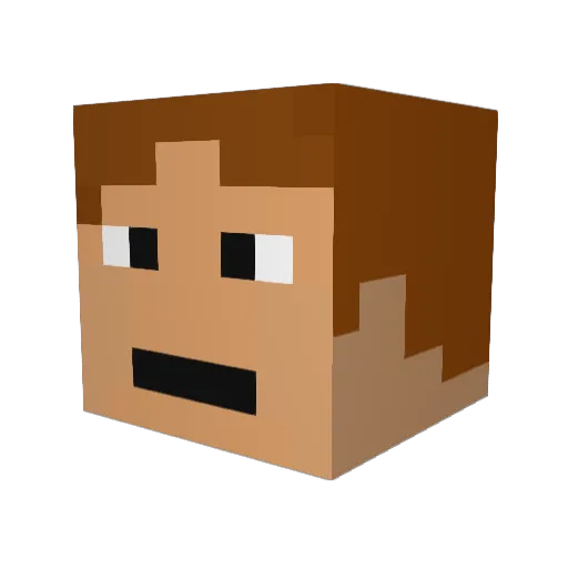 HeLuLeLu Minecraft avatar head, 3D render