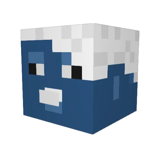 HeZxc Minecraft avatar head, 3D render