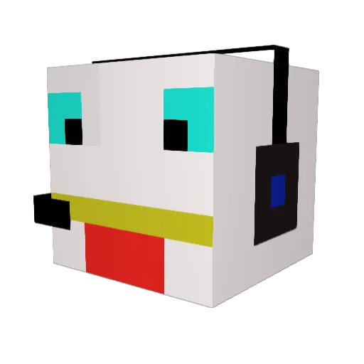 HeadEmpty1 Minecraft avatar head, 3D render
