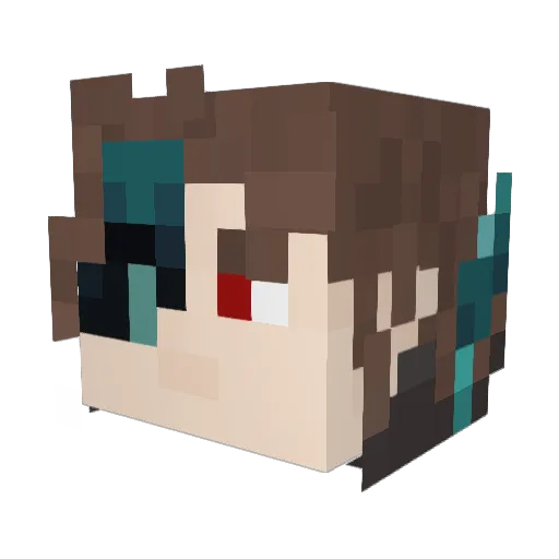HeadSetHero71 Minecraft avatar head, 3D render