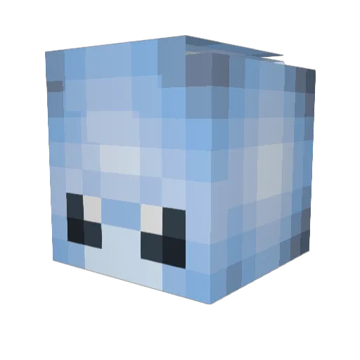 Headpiece Minecraft avatar head, 3D render