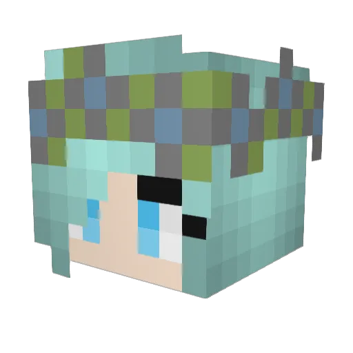 Headset Minecraft avatar head, 3D render