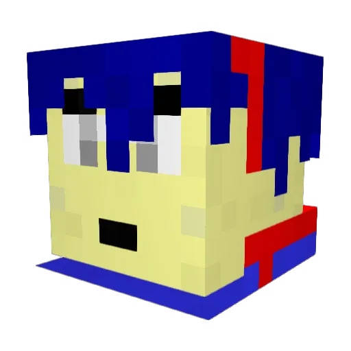 Headsup Minecraft avatar head, 3D render
