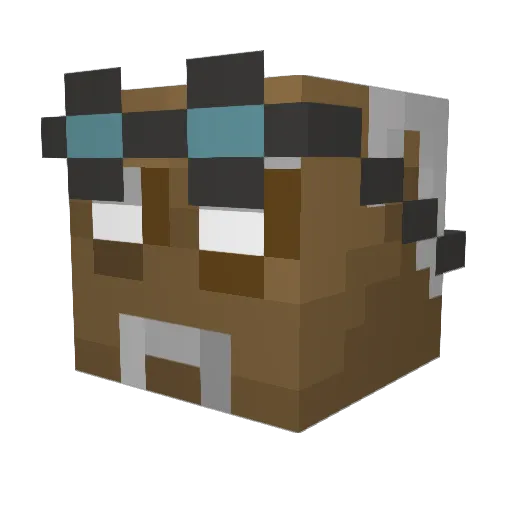 Healfest Minecraft avatar head, 3D render