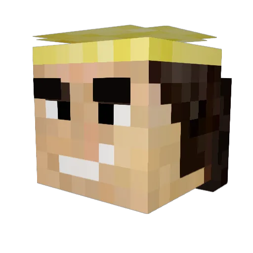 Heargrove Minecraft avatar head, 3D render