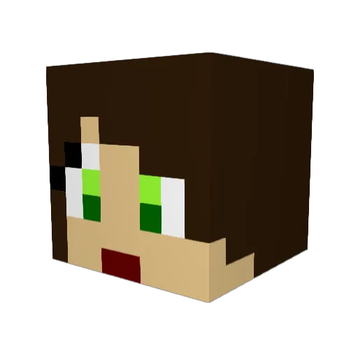 HeartMemory93 Minecraft avatar head, 3D render