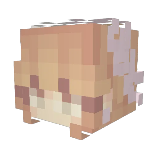 HeartWheel Minecraft avatar head, 3D render