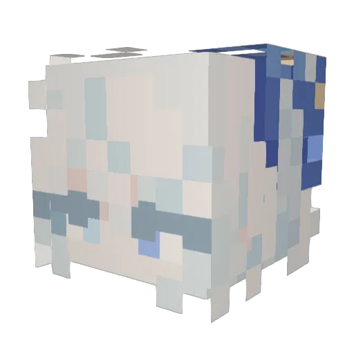 Heartached4U Minecraft avatar head, 3D render