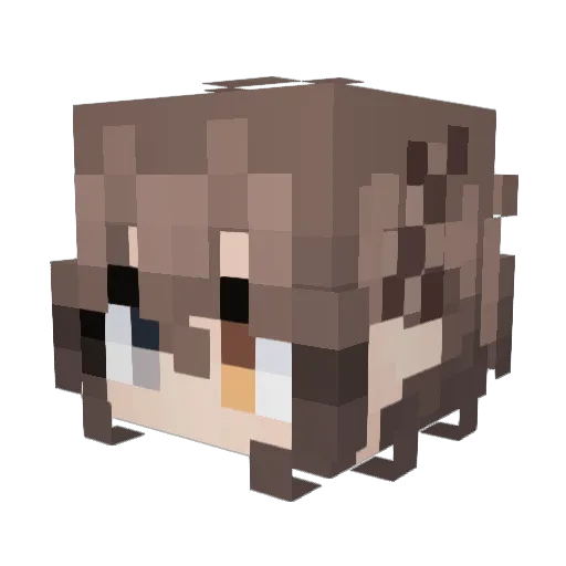 Heartchuuu Minecraft avatar head, 3D render