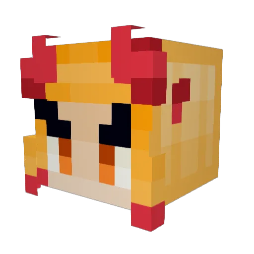 Heartedd Minecraft avatar head, 3D render
