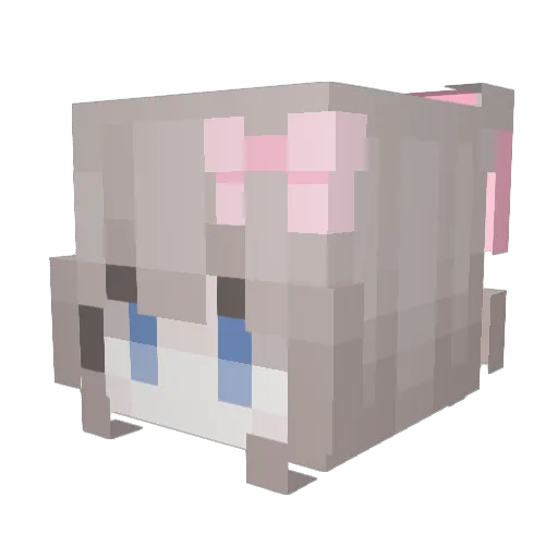 Heartflakes Minecraft avatar head, 3D render