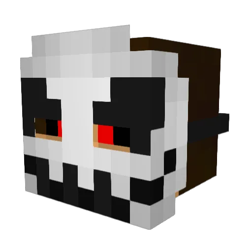 HeartlessCord Minecraft avatar head, 3D render