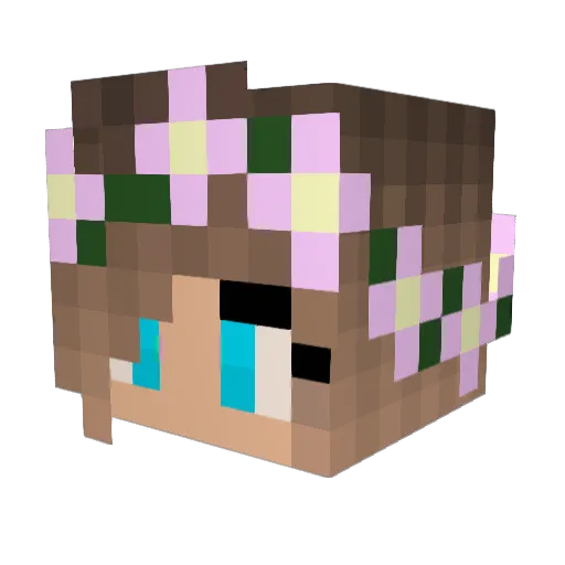 Heartluv Minecraft avatar head, 3D render